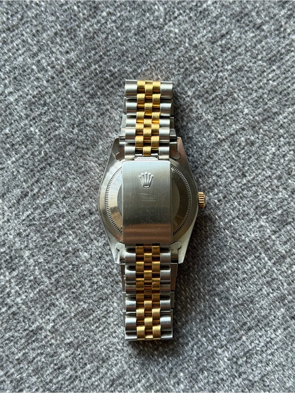 ROLEX Datejust 36mm Automatic Champagne Dial Two-Tone Jubilee Fluted Bezel Watch